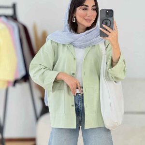 مانتو آستین پاکتی ستین کد 8180