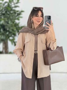 مانتو دو جیب پاکتی پشت دکمه کد 8079 - تصویر 13