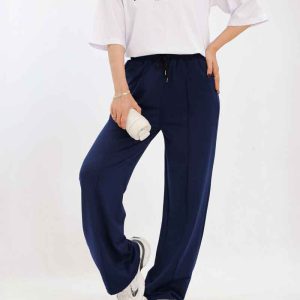شلوار جلو دوخت کمرکش کد 8130