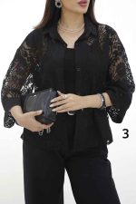 شومیز دانتل طرح دار کد 8191 - تصویر 18