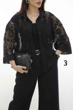 شومیز دانتل طرح دار کد 8191 - تصویر 12
