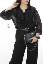 شومیز دانتل طرح دار کد 8191 - تصویر 3