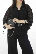 شومیز دانتل طرح دار کد 8191 - تصویر 13