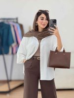 مانتو تک جیب آستین پاگن آندیا کد 8307 - تصویر 26