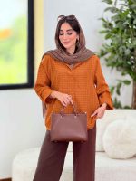 مانتو طرح حصیری آستین پاگن کد 8320 - تصویر 13