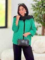 مانتو طرح حصیری آستین پاگن کد 8320 - تصویر 12