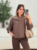 مانتو تک جیب آستین پیله کد 8248 - تصویر 6