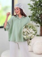 مانتو پانچ آستین پاکتی نرگس کد 8254 - تصویر 22
