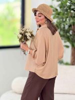مانتو پانچ آستین پاکتی نرگس کد 8254 - تصویر 23