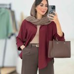 مانتو برش دار هلالی کد 8306