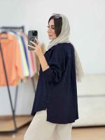 مانتو بغل سه دکمه آدریانا کد 8297 - تصویر 13