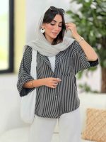 مانتو پانچ راه راه کد 8318 - تصویر 16
