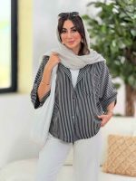 مانتو پانچ راه راه کد 8318 - تصویر 6