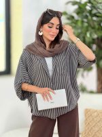 مانتو پانچ راه راه کد 8318