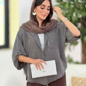 مانتو پانچ راه راه کد 8318