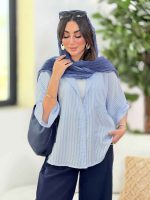 مانتو پانچ راه راه کد 8318 - تصویر 11
