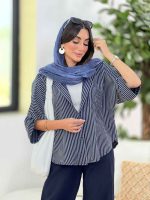 مانتو پانچ راه راه کد 8318 - تصویر 3