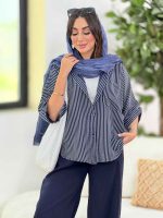 مانتو پانچ راه راه کد 8318 - تصویر 10