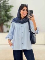 مانتو جلو چین آستین بند کد 8334 - تصویر 15