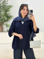 مانتو جلو چین آستین بند کد 8334 - تصویر 16