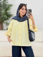 مانتو جلو چین آستین بند کد 8334 - تصویر 9