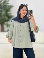 مانتو جلو چین آستین بند کد 8334 - تصویر 22