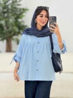 مانتو جلو چین آستین بند کد 8334 - تصویر 8