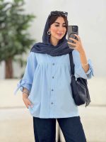 مانتو جلو چین آستین بند کد 8334 - تصویر 24