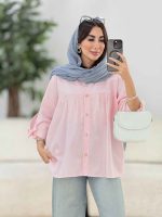 مانتو جلو چین آستین بند کد 8334 - تصویر 17