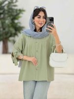 مانتو جلو چین آستین بند کد 8334 - تصویر 5