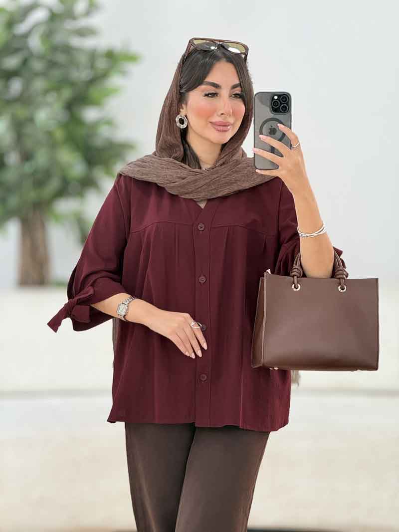 مانتو جلو چین آستین بند کد 8334 مانتو جلو چین آستین بند کد 8334
