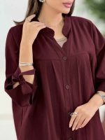 مانتو جلو چین آستین بند کد 8334 - تصویر 23