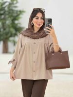 مانتو جلو چین آستین بند کد 8334 - تصویر 7