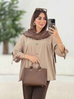 مانتو جلو چین آستین بند کد 8334 - تصویر 28