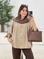 مانتو جلو چین آستین بند کد 8334 - تصویر 19