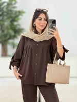 مانتو جلو چین آستین بند کد 8334 - تصویر 29