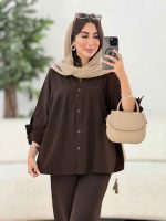 مانتو جلو چین آستین بند کد 8334 - تصویر 27