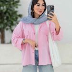 مانتو جیب نما جلو برش دار