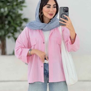 مانتو جیب نما جلو برش دار