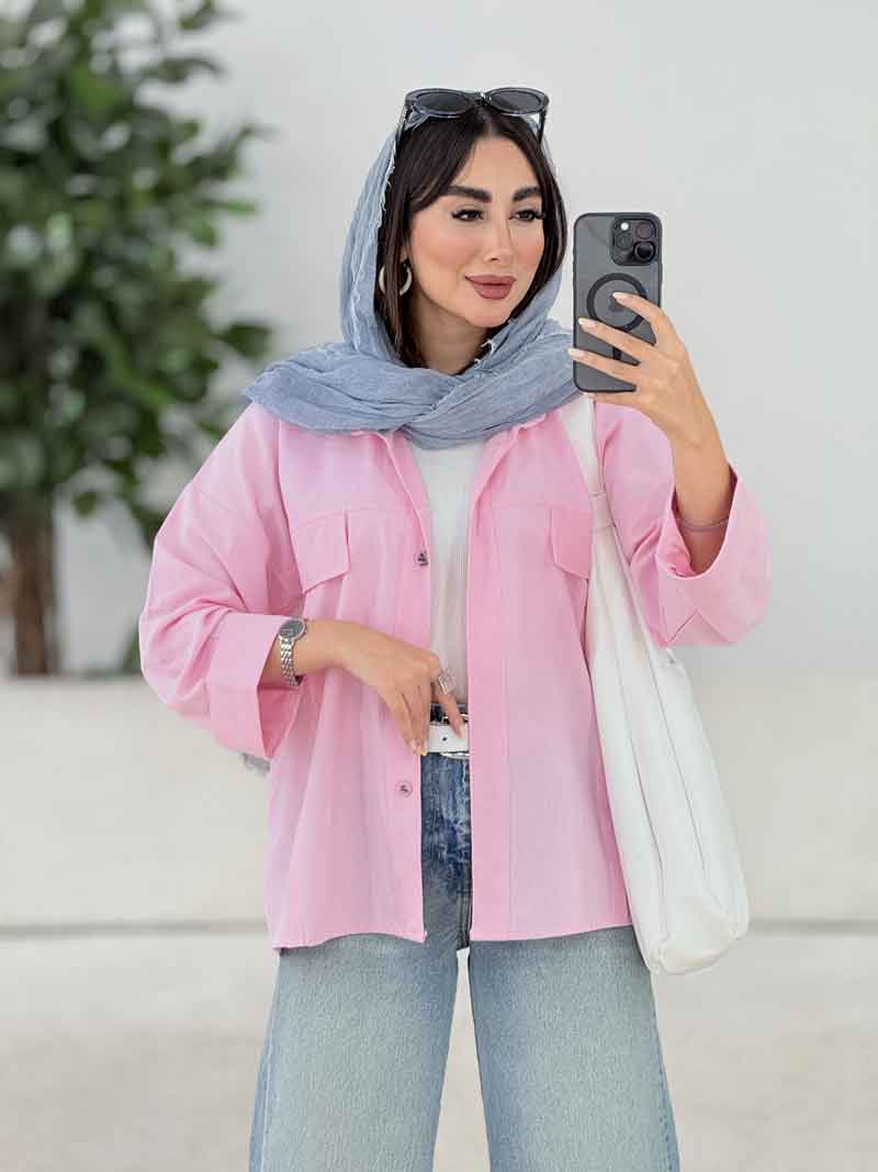 مانتو جیب نما جلو برش دار