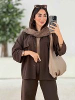 مانتو جیب نما جلو برش دار کد 8178 - تصویر 5
