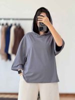 تیشرت باکسی کلاهدار کد 8213 - تصویر 13