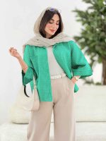 مانتو پانچ طرح حصیری کد 8224 - تصویر 3