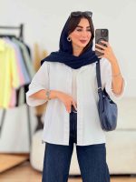 مانتو آستین پاکتی مروارید کد 8220 - تصویر 6