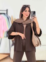 مانتو آستین پاکتی مروارید کد 8220 - تصویر 4