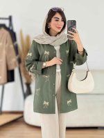 مانتو آستین پاگن طرح پاپیون کد 8215 - تصویر 3