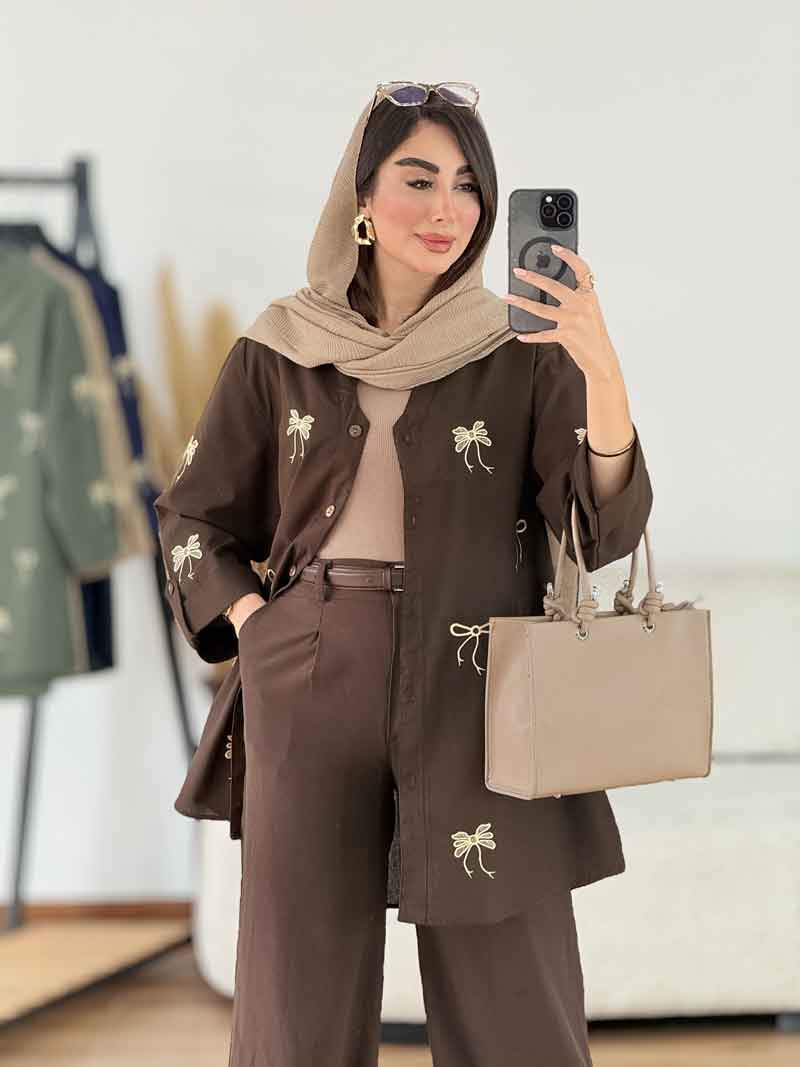 مانتو آستین پاگن طرح پاپیون کد 8215