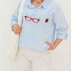 شومیز جلو بسته یقه سه دکمه کد 8100