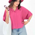 شومیز جلو بسته فرگل کد 8137
