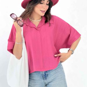 شومیز جلو بسته فرگل کد 8137